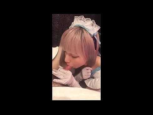 ❤️ Idol Seapánach [mayuka], culaith maid na Fraince, cuid 1, blowjob agus jerk off le lotion ☑  Porn  linn ❌️